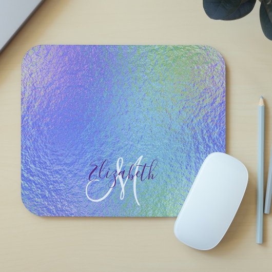 Irisierend Hübsches Personalisiertes Monogramm Mousepad
