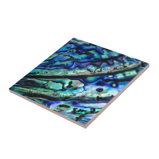 Irisierende Abalone-Muschel| Abstrakte Keramik Fliese (Seite)