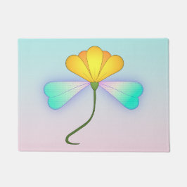 Irisierende Blume des Drachen Fußmatte