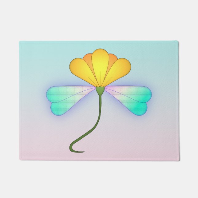 Irisierende Blume des Drachen Fußmatte (Vorderseite)