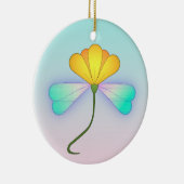 Irisierende Blume des Drachen Keramik Ornament (Rechts)