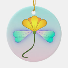 Irisierende Blume des Drachen Keramik Ornament