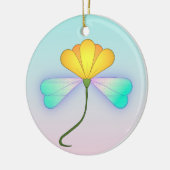 Irisierende Blume des Drachen Keramik Ornament (Links)