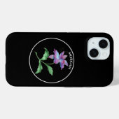 Irisierende Blume, Schwarzer Kreis auf Schwarz, Na Case-Mate iPhone Hülle (Rückseite (Horizontal))