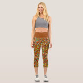 Irisierende Copper-Star-Glitzer Capri Leggings (Vorderseite)