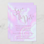 Irisierende Einhornhaut-Imitate holografische Text Save The Date (Vorne/Hinten)