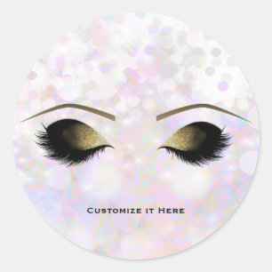Irisierende Farbe Glam Gold Make-up Wimpern Runder Aufkleber