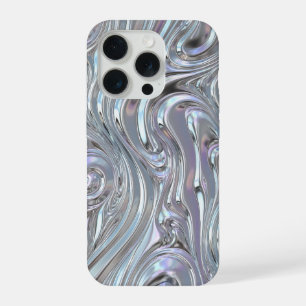 Irisierende Flüssig-Chrom Futuristische Y2K Metall iPhone 15 Pro Hülle