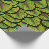 Irisierende Gelbe Pfauenfresser Schwanz Feathers Geschenkpapier (Ecke)