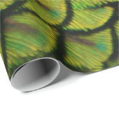 Irisierende Gelbe Pfauenfresser Schwanz Feathers Geschenkpapier (Rolleneckpunkt)