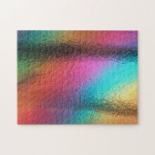 Irisierende gewellte Regenbogen-Glastextur Puzzle (Horizontal)