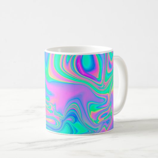 Irisierende holografische holografische Struktur a Kaffeetasse (VorderseiteRechts)