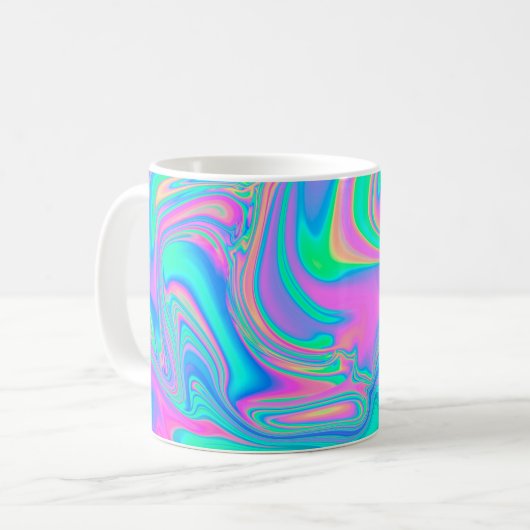 Irisierende holografische holografische Struktur a Kaffeetasse (Vorderseite Links)