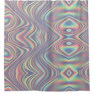 Irisierende Holografische Wirbel-Textur Duschvorhang