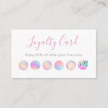 Irisierende Holographic Design Loyalty Card