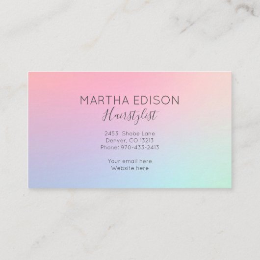 Irisierende Holographic Design Loyalty Card Treuekarte (Rückseite)