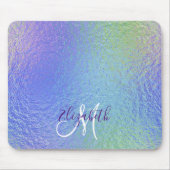 Irisierende Hübsche Personalisierte Monogramm Mousepad (Vorne)