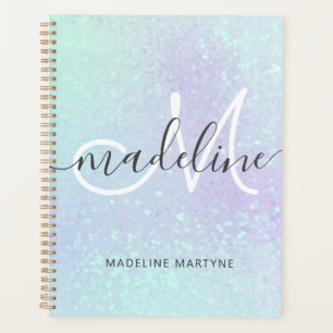 Irisierende Imitate Holographic Glitzer Monogram Planer