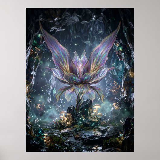 Irisierende Kristall-Blumenhöhle Poster (Vorne)