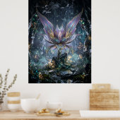Irisierende Kristall-Blumenhöhle Poster (Küche)