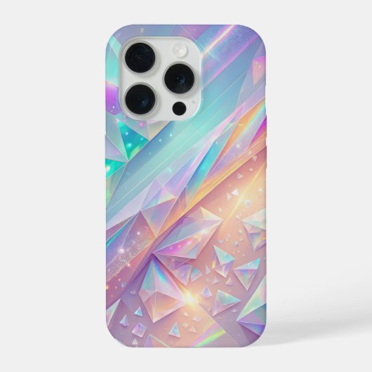 Irisierende Kristall Geometrische Facetten iPhone Hülle (Rückseite)