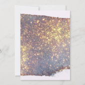 Irisierende Lila Gold Glitzer Chic Wedding Einladung (Rückseite)