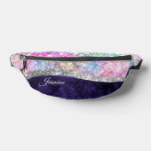 irisierende lila Imitate Glitzer monogramm Bauchtasche (Ablage )