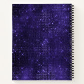irisierende lila Imitate Glitzer Monogramm Notizblock (Rückseite)