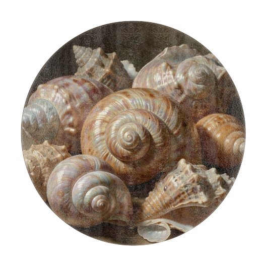 Irisierende Muschel-Stillleben  Schneidebrett (Vorderseite)