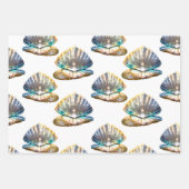 Irisierende Muscheln Muschel nahtlos Muster Strand Geschenkpapier Set (Vorderseite 2)