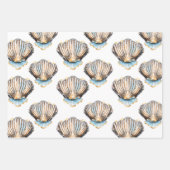 Irisierende Muscheln Muschel nahtlos Muster Strand Geschenkpapier Set (Vorderseite)