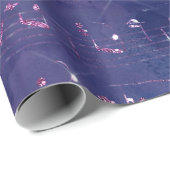 Irisierende Musikereignisse über Lila Geschenkpapier (Rolleneckpunkt)