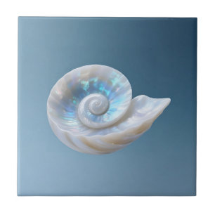 Irisierende Nautilus-Schneckenspirale Fliese