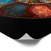 Irisierende, opalisierte Ammonitfossiliendetails Poster (Ecke)