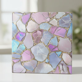 Irisierende Pastell-Edelstein-Gold-Mosaik Fliese