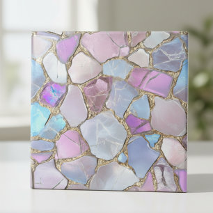Irisierende Pastell-Edelstein-Gold-Mosaik Fliese