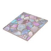 Irisierende Pastell-Edelstein-Gold-Mosaik Fliese (Seite)