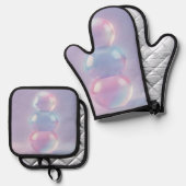 Irisierende Pastell-geschichtete Kugeln Träumerisc Ofenhandschuh & Topflappen-Set (Vorderseite/Rückseite)