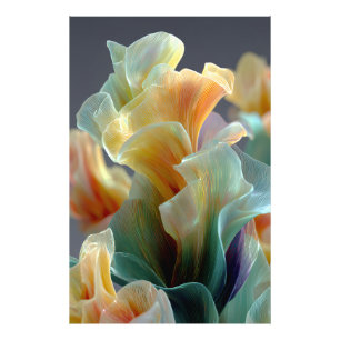 Irisierende Pastell-Regenbogen-Glas-Blütenblätter  Fotodruck