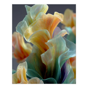 Irisierende Pastell-Regenbogen-Glas-Blütenblätter  Poster