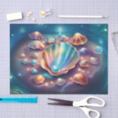 Irisierende Perle in einer Muschel Dekoupage Geweb Seidenpapier (Handwerk)