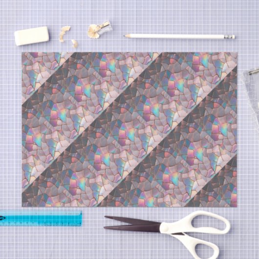 Irisierende perlmuttfarbene falsche Roségold-Decou Seidenpapier (Handwerk)