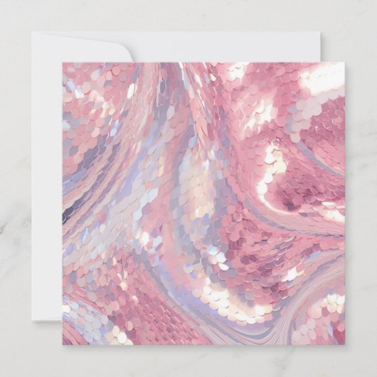 Irisierende rosa und violette Pailletten Einladung (Vorderseite)