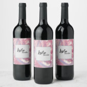 Irisierende rosa und violette Pailletten Weinetikett (Flaschen)