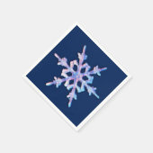 Irisierende Schneeflocke in dunkelblau Serviette (Ecke)