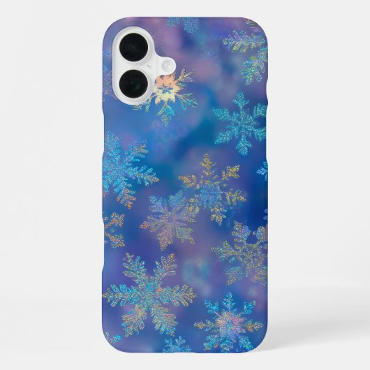 Irisierende Schneeflocken iPhone Hülle (Rückseite)