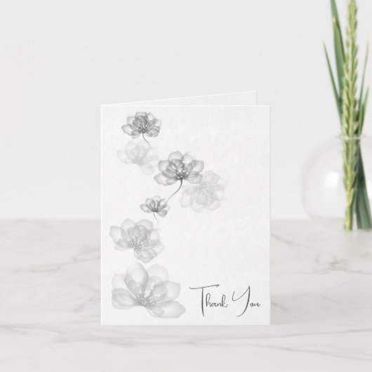 Irisierende Silberne Blume für Beileid Danke (Vorderseite)