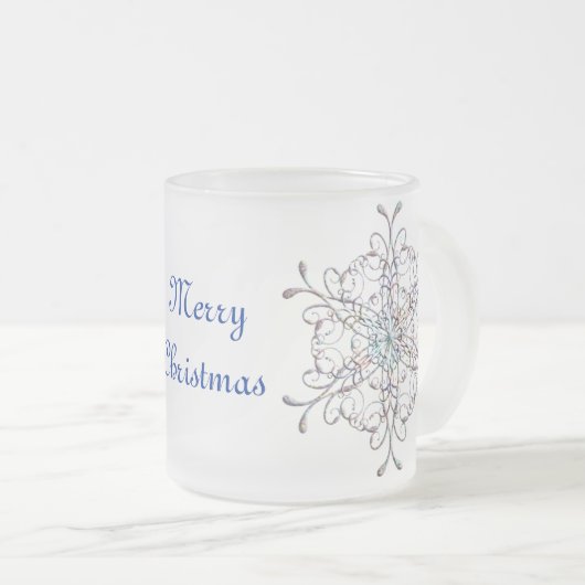 Irisierende Snowflake-Tasse Mattglastasse (VorderseiteRechts)