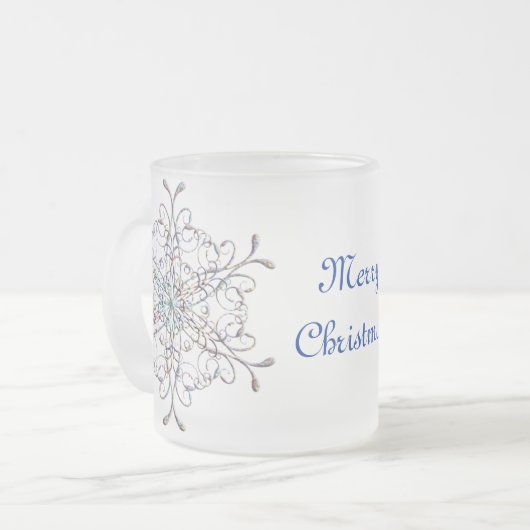 Irisierende Snowflake-Tasse Mattglastasse (Vorderseite Links)