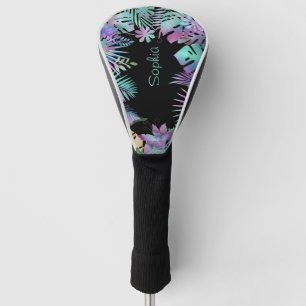 Irisierende tropische Blätter, Aquamariner Name, s Golf Headcover